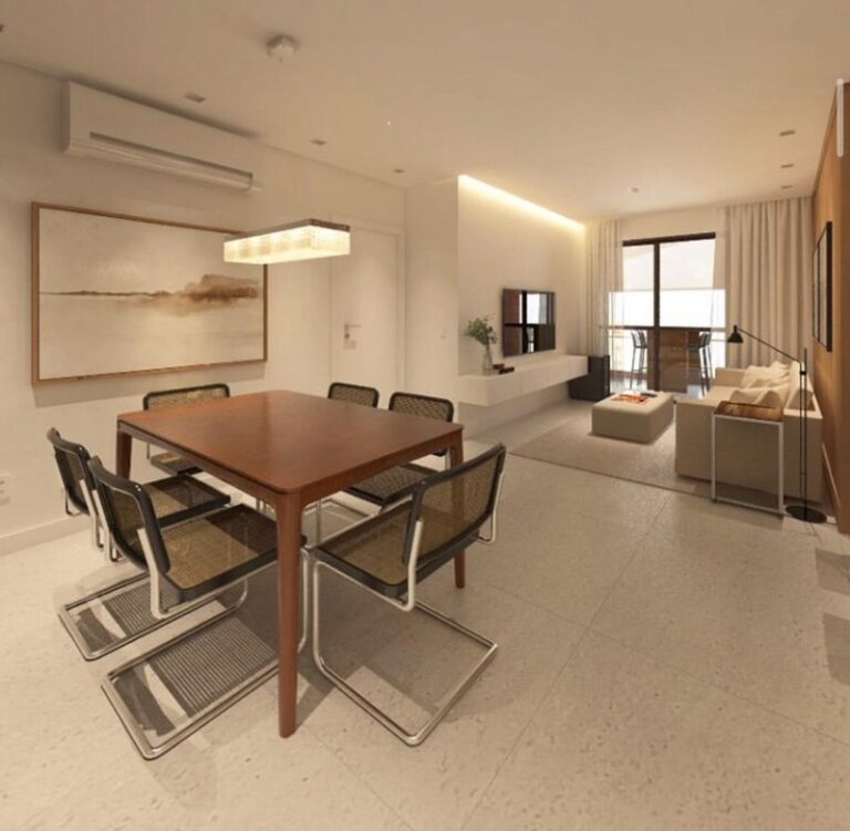 Projeto de interiores de residência em São José SC desenvolvido por arquiteta, com ambientes sofisticados, integrados e planejados para oferecer conforto e funcionalidade.