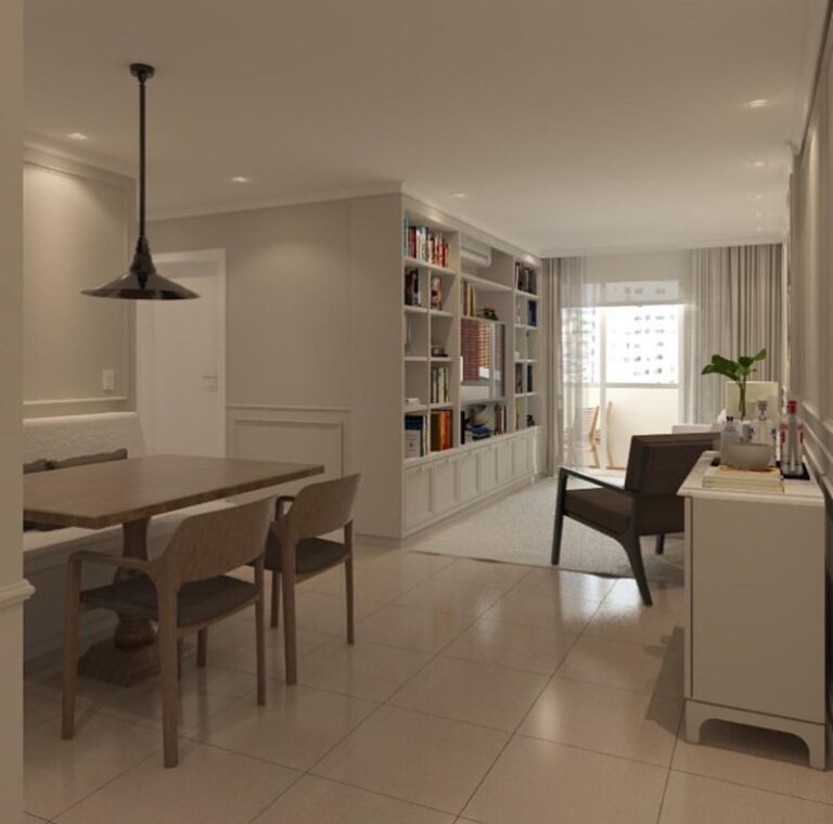 Projeto de interiores de apartamento no bairro Campinas, em São José SC, desenvolvido por arquiteta com ambientes modernos, funcionais e sofisticados.