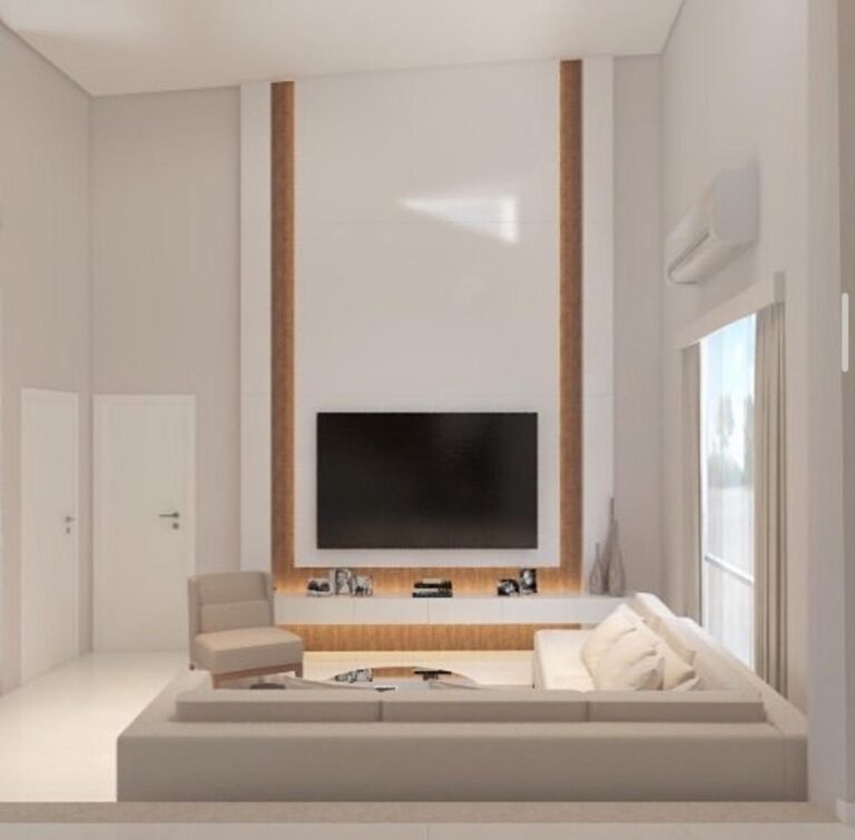 Projeto de interiores de casa no Bosque das Mansões, em São José SC, desenvolvido por arquiteta com ambientes sofisticados, integrados e personalizados.
