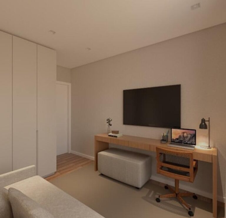 Projeto de interiores de apartamento no bairro Barreiros, em São José SC, desenvolvido por arquiteta com ambientes modernos, funcionais e personalizados.