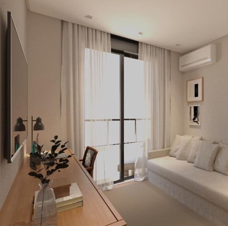 Projeto de interiores de apartamento no bairro Barreiros, em São José SC, desenvolvido por arquiteta com ambientes modernos, funcionais e personalizados.