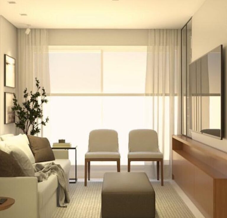 Projeto de interiores de apartamento em São José SC com ambientes modernos, planejados e funcionais, valorizando conforto e praticidade.