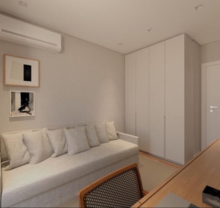 Projeto de interiores de apartamento no bairro Barreiros, em São José SC, desenvolvido por arquiteta com ambientes modernos, funcionais e personalizados.