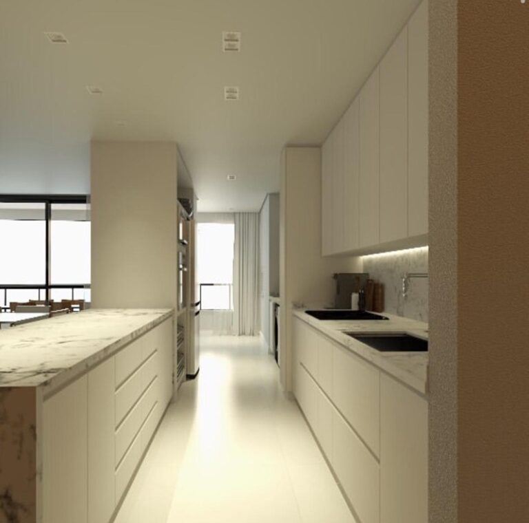 Projeto de interiores de apartamento no bairro Barreiros, em São José SC, desenvolvido por arquiteta com ambientes modernos, funcionais e personalizados.
