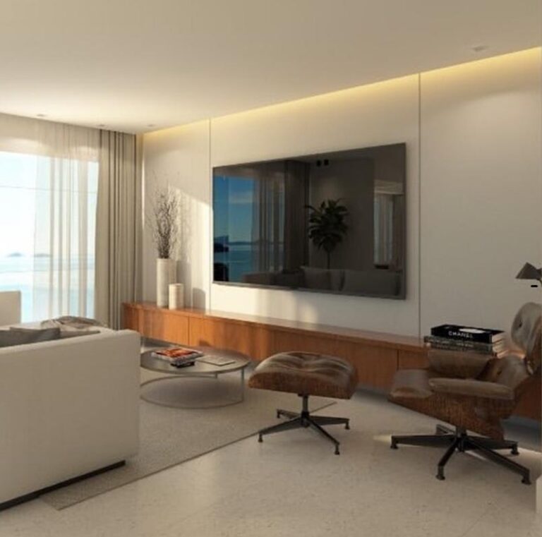 Projeto de interiores de apartamento no bairro Campinas, em São José SC, desenvolvido por arquiteta com ambientes modernos, funcionais e sofisticados.