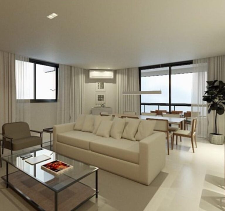 Projeto de interiores de apartamento no bairro Barreiros, em São José SC, desenvolvido por arquiteta com ambientes modernos, funcionais e personalizados.