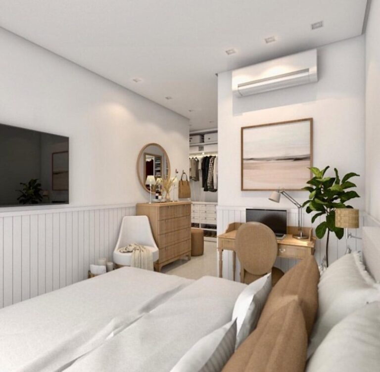 Projeto de interiores de apartamento em Jurerê Internacional, Florianópolis SC, desenvolvido por arquiteta com ambientes sofisticados, funcionais e valorização da iluminação natural.