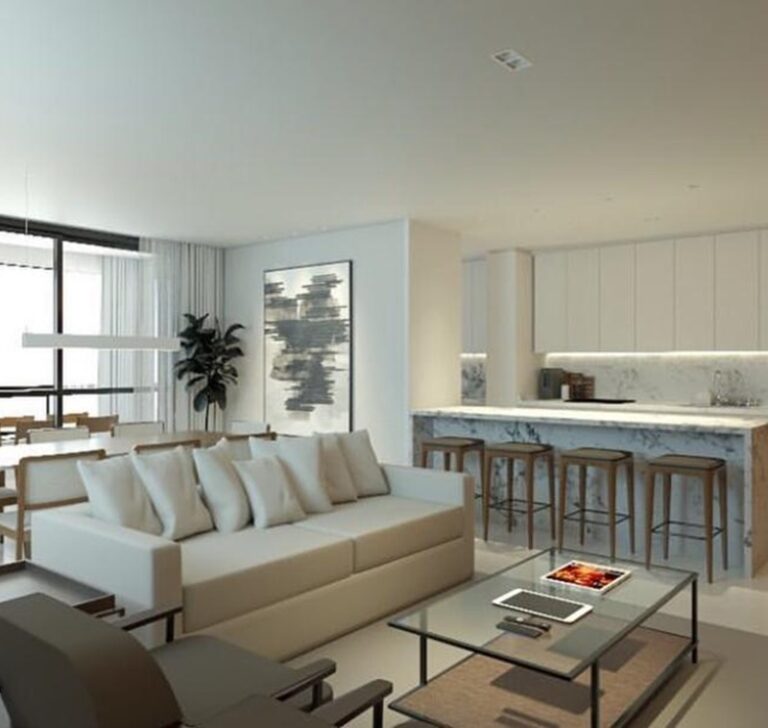 Projeto de interiores de apartamento no bairro Barreiros, em São José SC, desenvolvido por arquiteta com ambientes modernos, funcionais e personalizados.