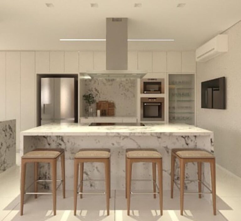 Projeto de interiores de apartamento em Jurerê Internacional, Florianópolis, com ambientes modernos, iluminação natural e design sofisticado.