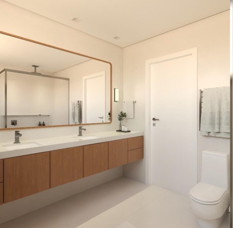 Projeto de interiores de apartamento em Jurerê Internacional, Florianópolis, com ambientes modernos, iluminação natural e design sofisticado.